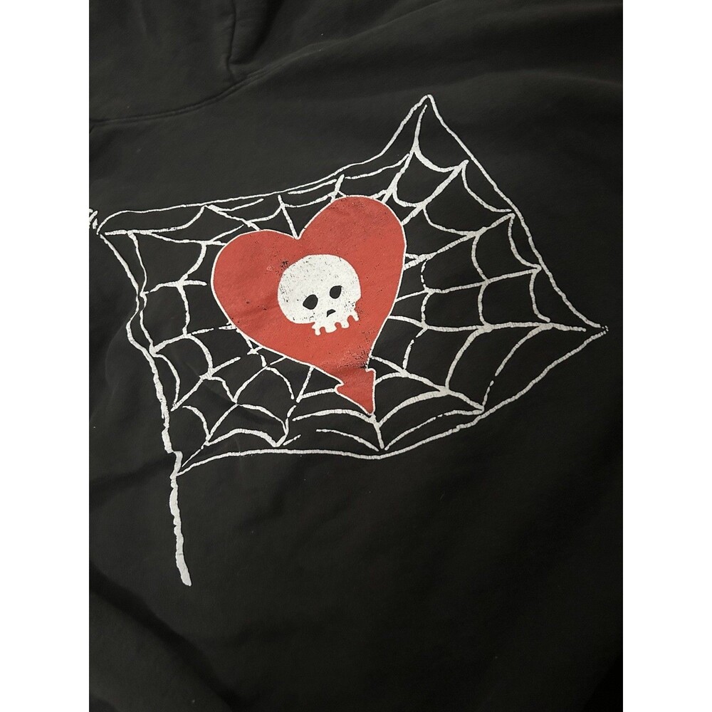 Alkaline Trio Spider Web Flag Zip Up Hoodie  Medium - Punk Emo Band - Rare
